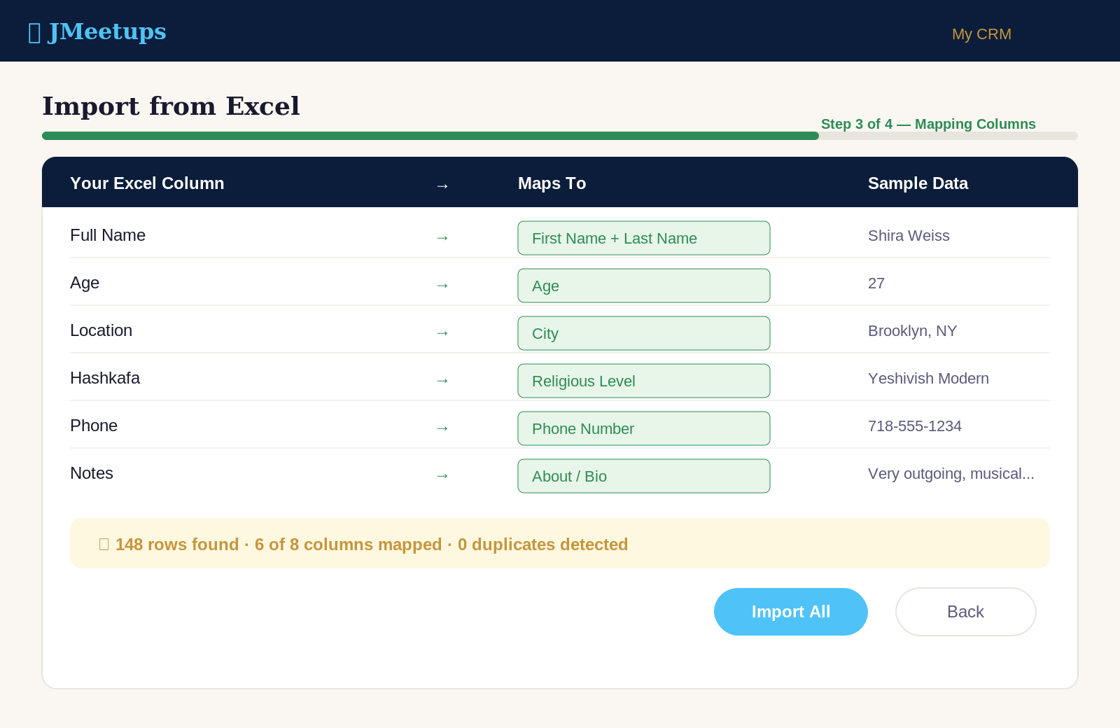 Excel Import screenshot