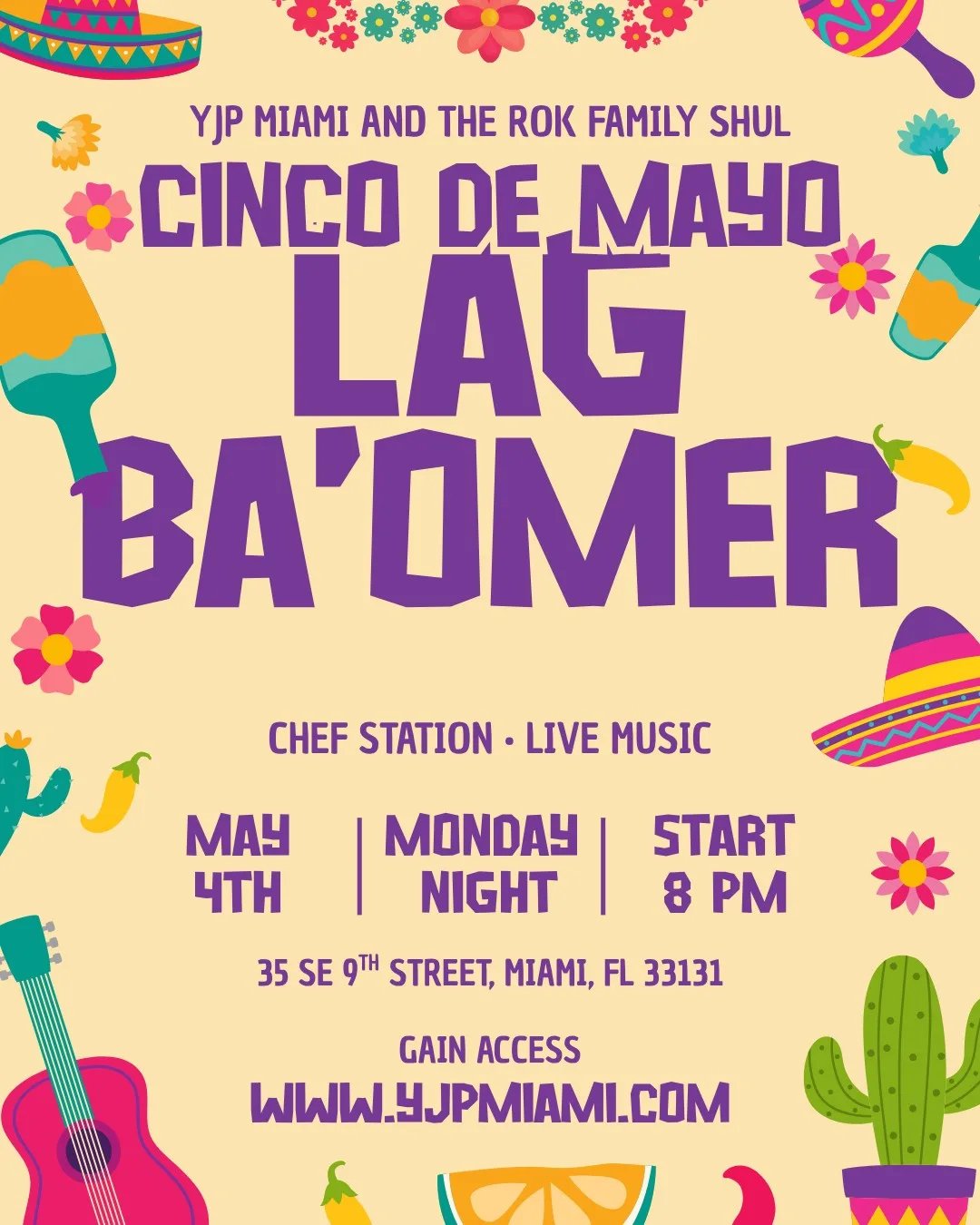 YJP Miami Presents Lag Ba’omer Cinco de Mayo Artisan Jazz Party
