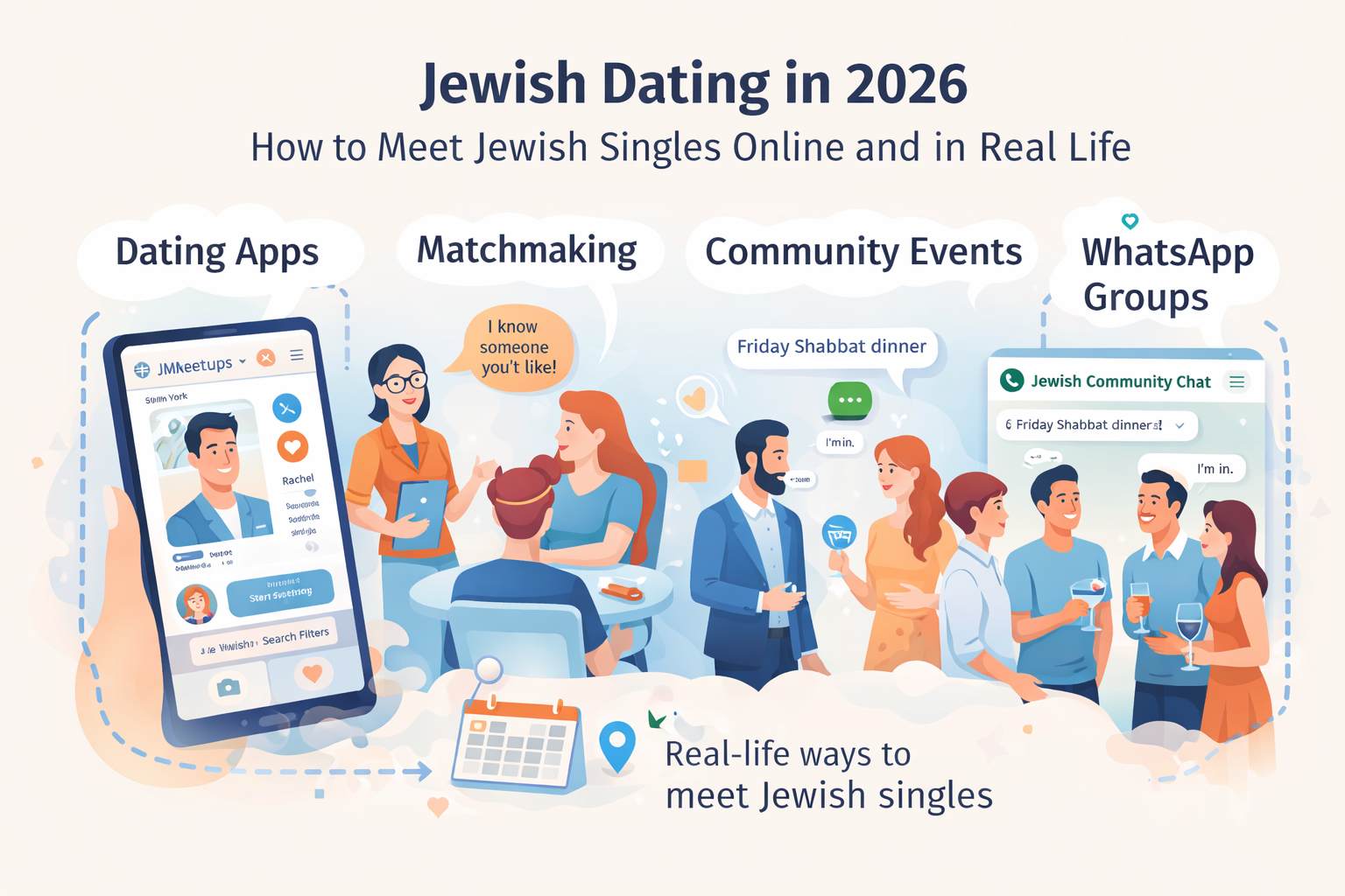 Jewish dating in 2026 with online apps, matchmaking, community events, and real-life ways to meet Jewish singles