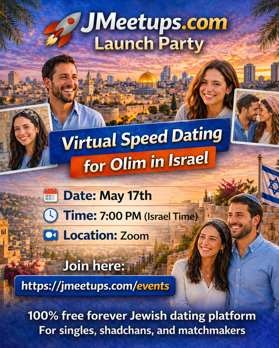 JMeetups.com Launch Party: Virtual Speed Dating for Olim Jewish Singles