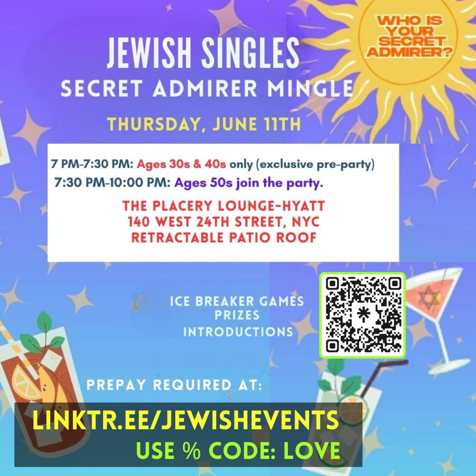 Jewish Singles; Secret Admirer Mingle 30s, 40s 50s