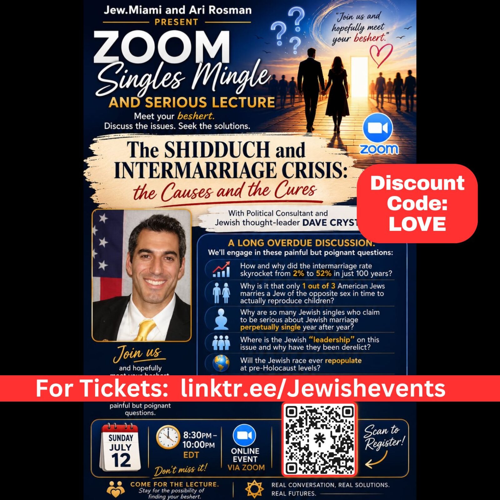 The Shidduch and Intermarriage Crises: Zoom Singles Mingle and Serious Lecture